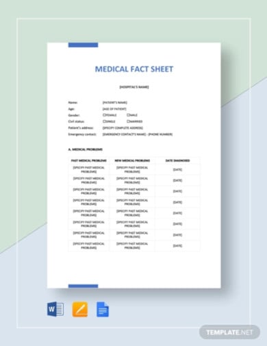 medical-fact-sheet-template