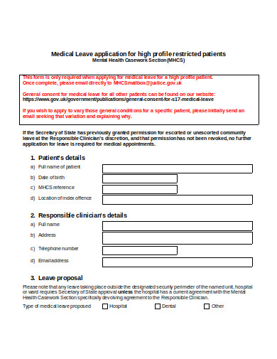 medical leave application format