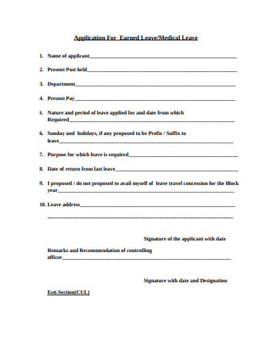 medical leave application template