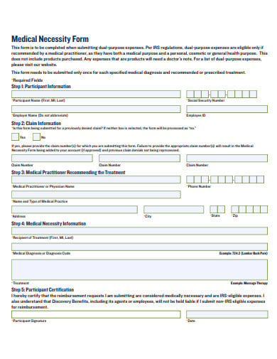 medical necessity form template