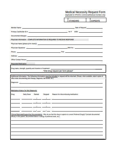 22+ Medical Necessity Form Templates - Doc, PDF