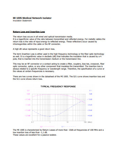 medical network insulation statement template