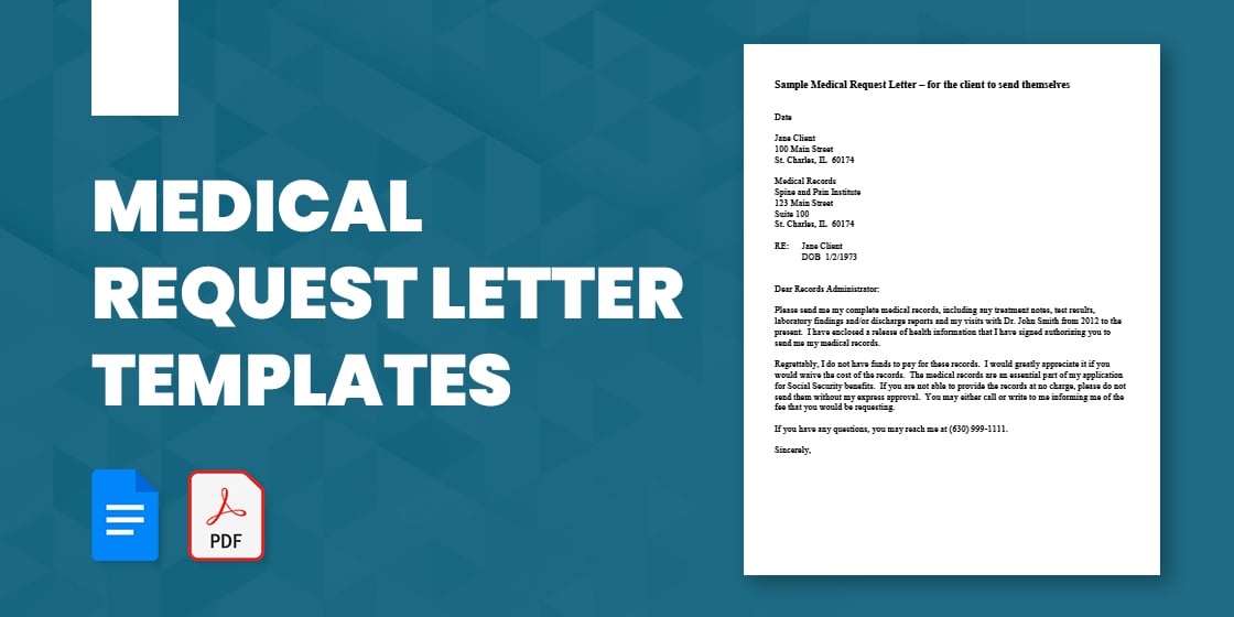 8+ Medical Request Letter Templates in PDF | DOC