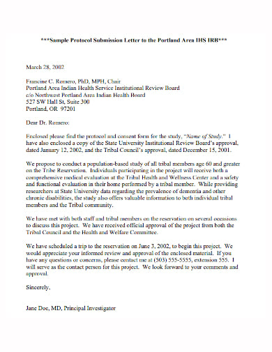 medical research proposal letter template
