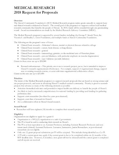 medical research request for proposal template