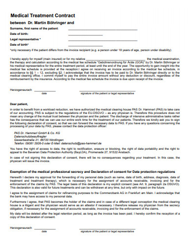 medical treatment contract template