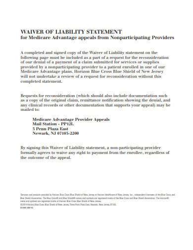 medicare waiver of liability statement
