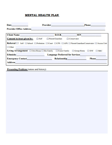 13+ Mental Health Treatment Plan Templates - Google Docs, Pages, Word, PDF