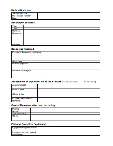 23+ Simple Method Statement Templates - PDF, DOC