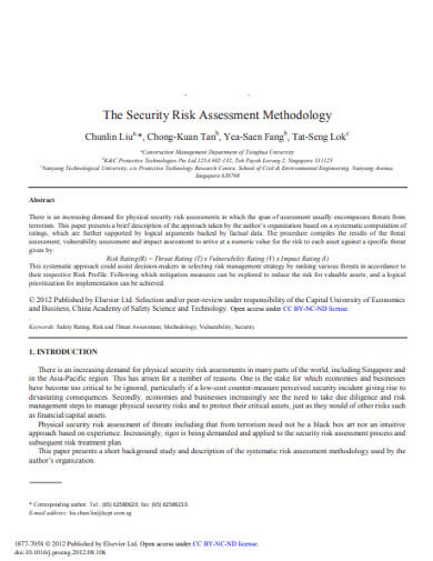 methodology it security risk assessment