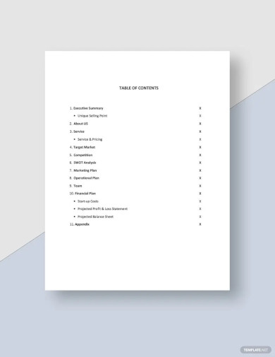 swimming school business plan template