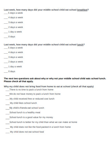 middle school parent survey template