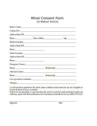 minor consent form example