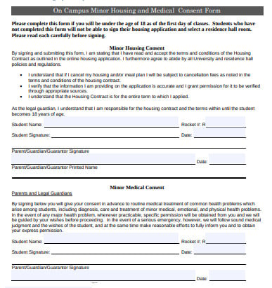 minor medical consent form template