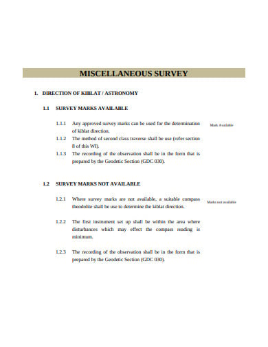 miscellaneous survey template