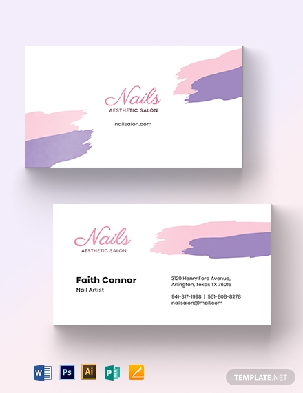 modern nail salon business card template