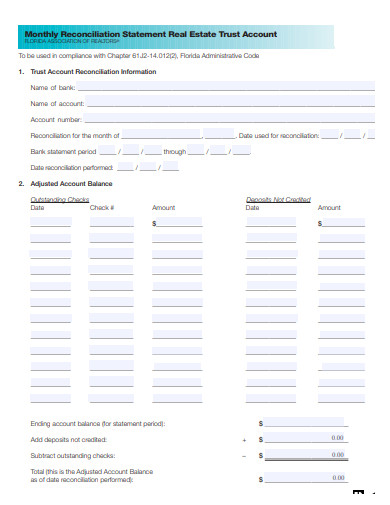 monthly reconciliation statement template
