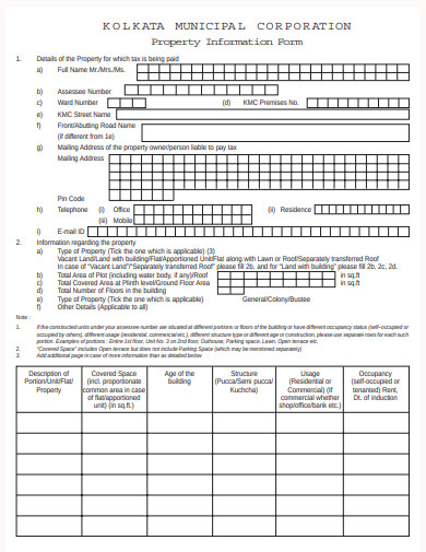 18+ Property Information Form Templates in PDF | DOC