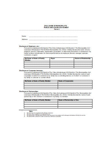 municipal public disclosure statement in pdf