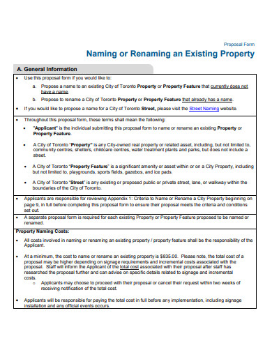 naming and renaming property proposal template
