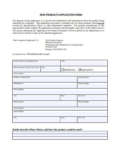new product evaluation form example