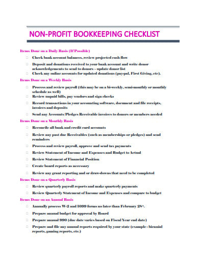 non-profit-bookkeeping-checklist