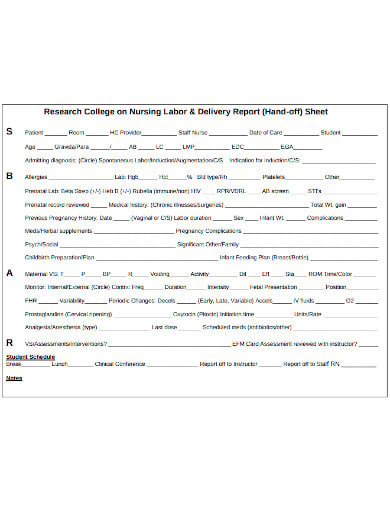 6+ Nursing Report Sheet Templates in Google Docs | Word | Pages | PDF