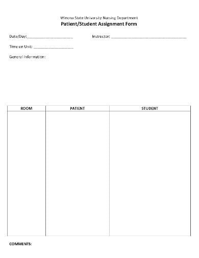 assignment sheets for nursery class