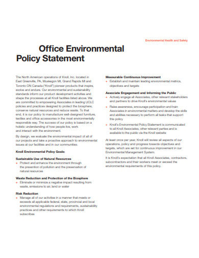 office environmental policy statement