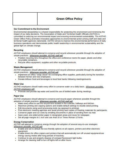 office green environmental policy template