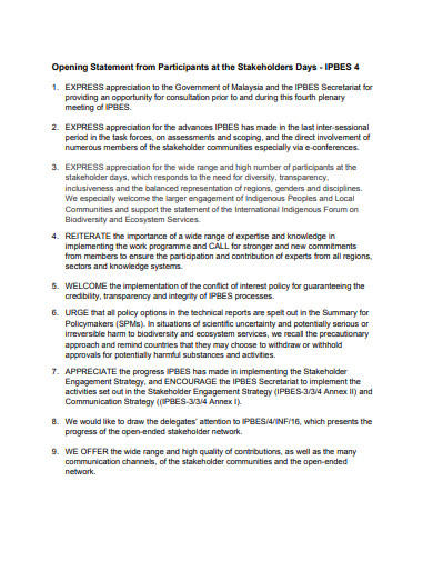 23  Opening Statement Templates in PDF DOC