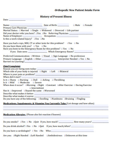 20+ Free Patient Intake Form Templates