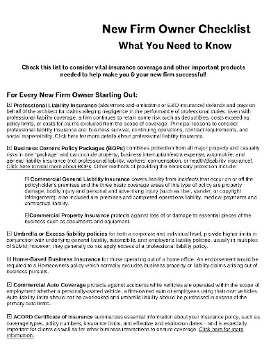 Insurance Collection Checklist 10+ Insurance Liability Checklist Templates in PDF | Word