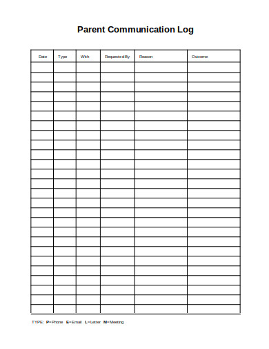 10+ Parent Communication Log Templates in PDF | DOC