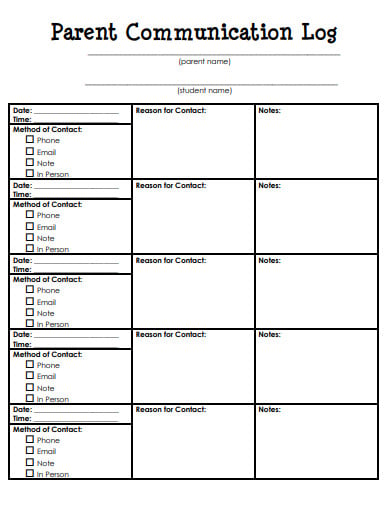 10-parent-communication-log-templates-in-pdf-doc