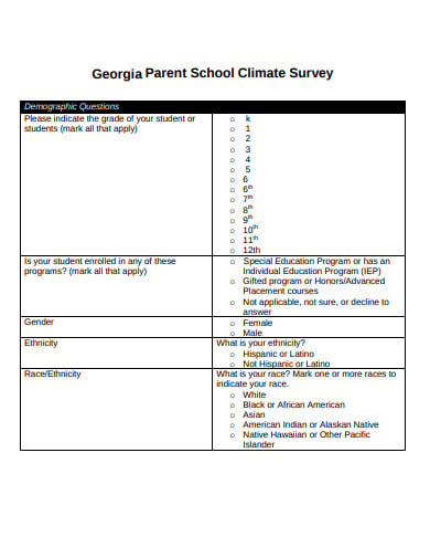 parent-school-climate-survey-template