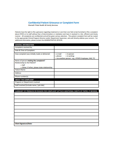 21+ Patient Complaint Form Templates in PDF | DOC | Free & Premium ...