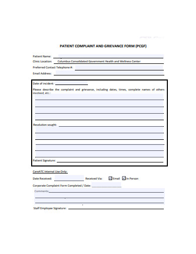 21+ Patient Complaint Form Templates in PDF | DOC | Free & Premium ...