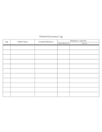 patient grievance log