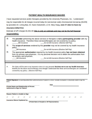 Free 9 Patient Waiver Form Templates In Pdf Ms Word 3877