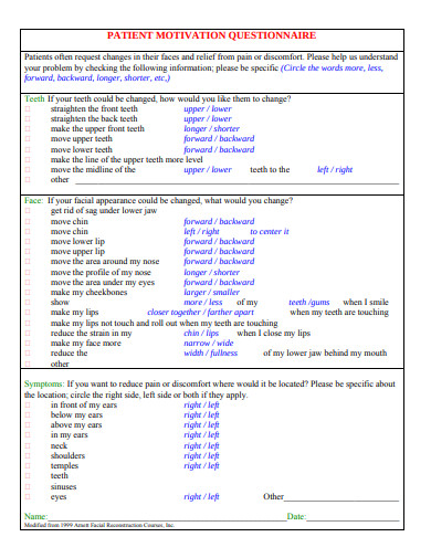 17+ Free Motivation Questionnaire Templates in PDF | Microsoft Word ...