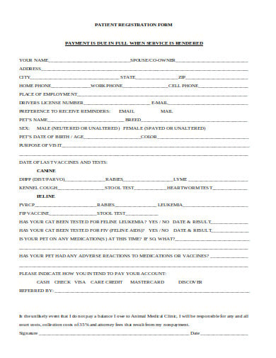 patient registration form example