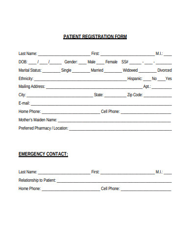 24 Patient Registration Form Templates PDF DOC