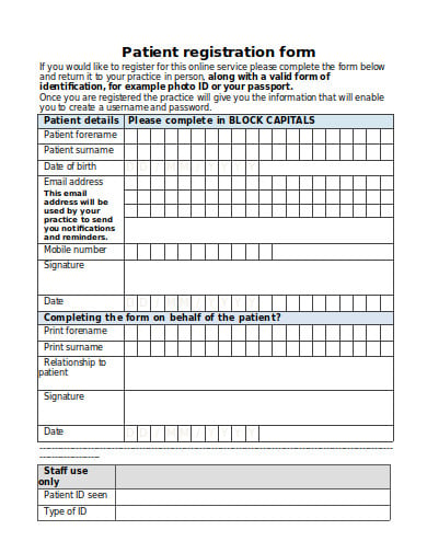 patient registration form in doc template