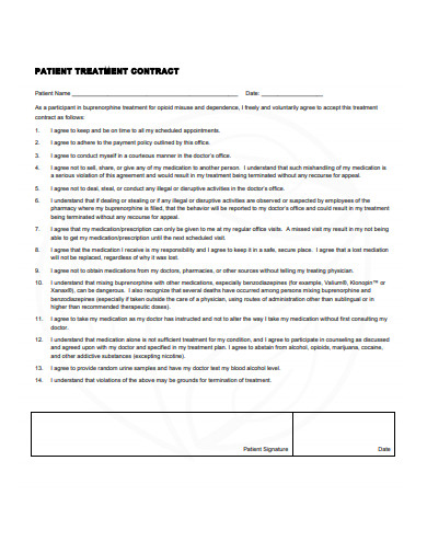 FREE 22+ Treatment Contract Templates in PDF | MS Word