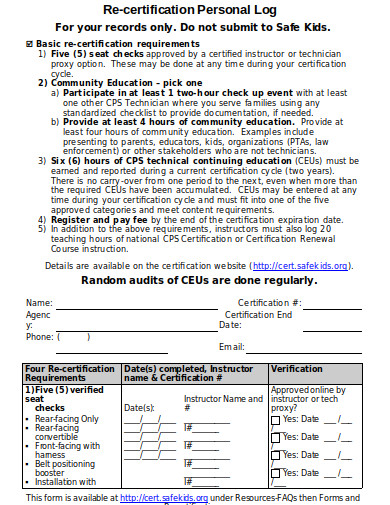 personal log in doc template