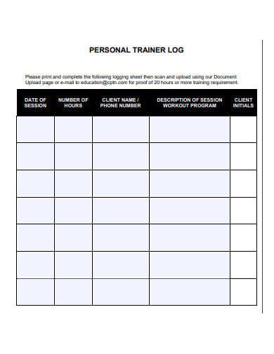 personal-trainer-log-template