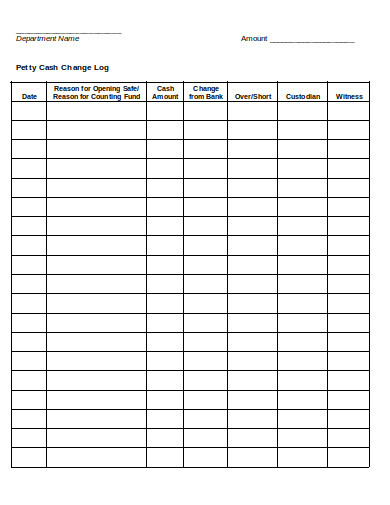 FREE 21+ Petty Cash Log Template in PDF | MS Word | XLS