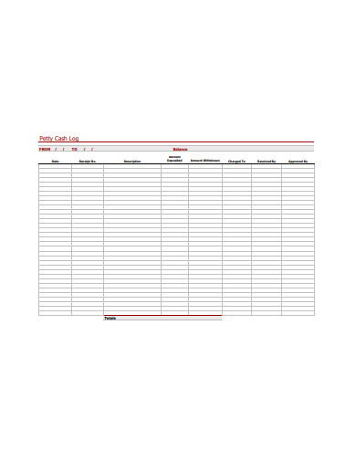 FREE 21+ Petty Cash Log Template in PDF | MS Word | XLS | Free ...