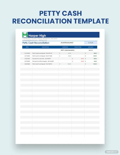 21+ Petty Cash Reconciliation Templates in PDF | DOC | Excel